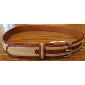 Beautiful Nat Nast Mens Woven Wicker? Belt With Silver Buckle Size 36/90